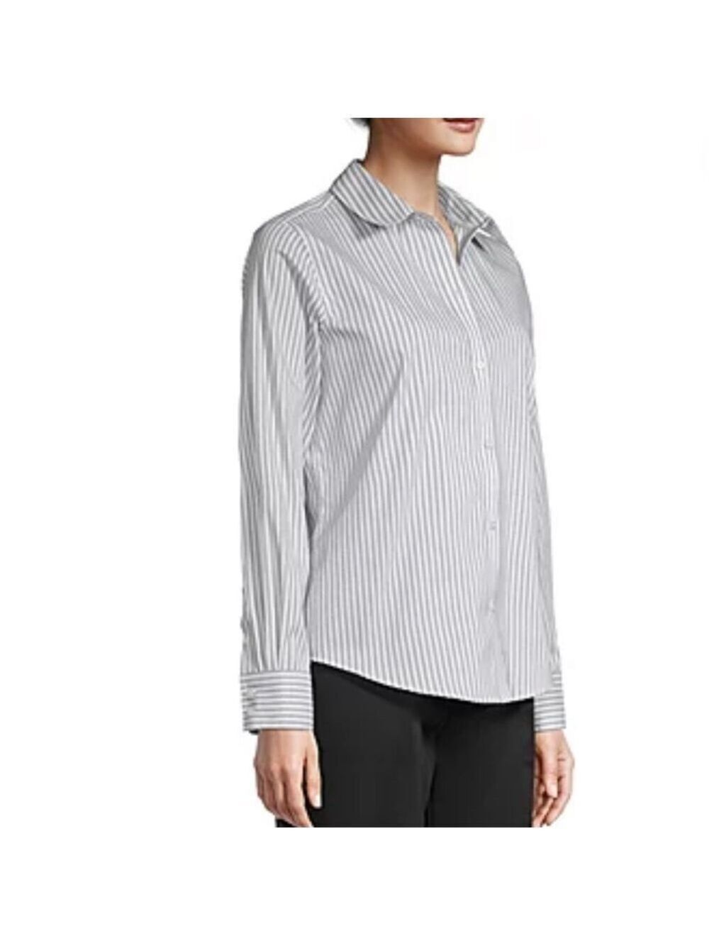 Liz Claiborne New York Women’s Stripes Buttons Down Long Sleeves Shirts …